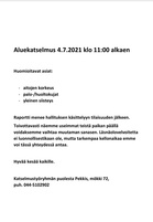 Aluekatselmus  4.7 (ei 19.6 kuten aikaisemmin informoitiin!)